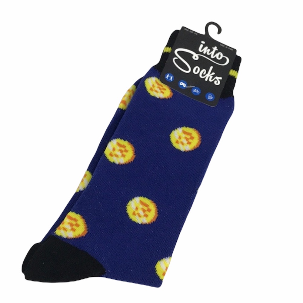 Into Socks Coin Socks, Blue, Yellow